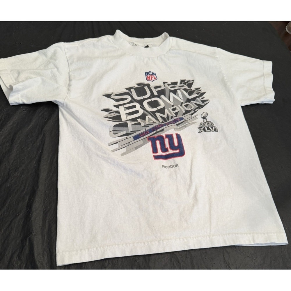 New York Giants Super Bowl XLVI Champions Reebok Youth Large T-Shirt NFL